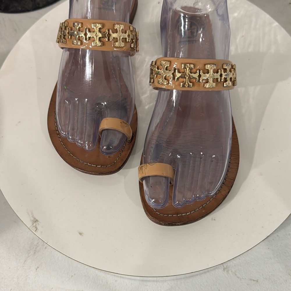 Tory Burch nude sandals Gold and Tan Women's Sandals sz 6m